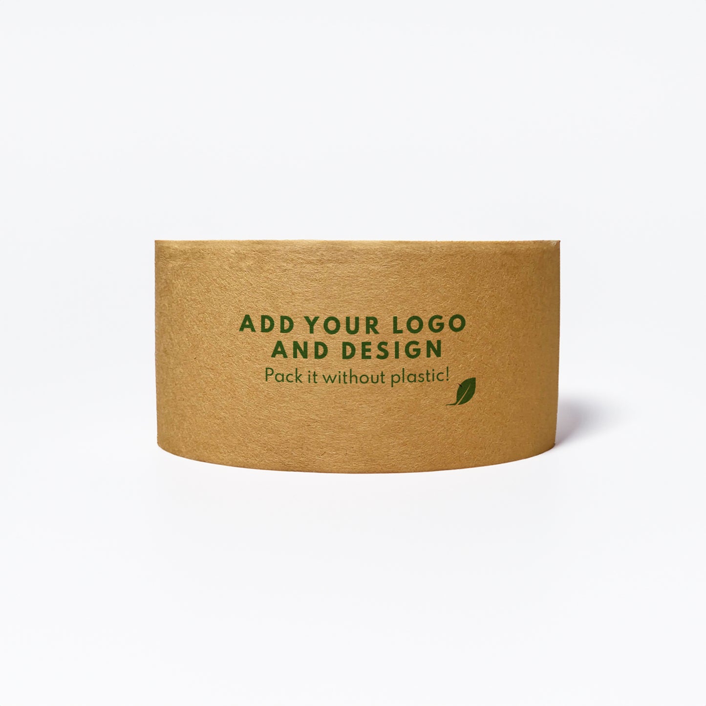 Ecological paper tape for personalisation. Tape made of natural, undyed paper and plant-based rubber adhesive.
